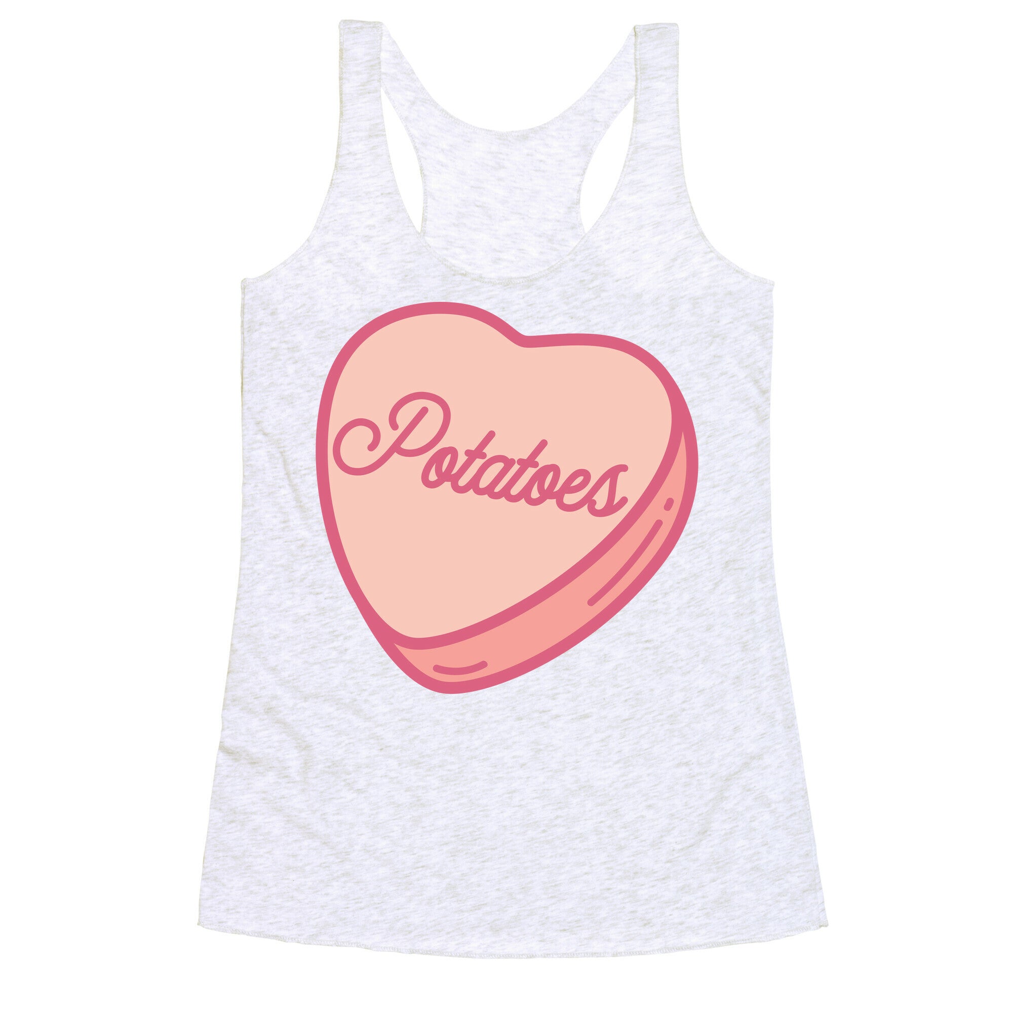 Potatoes Candy Heart Racerback Tank
